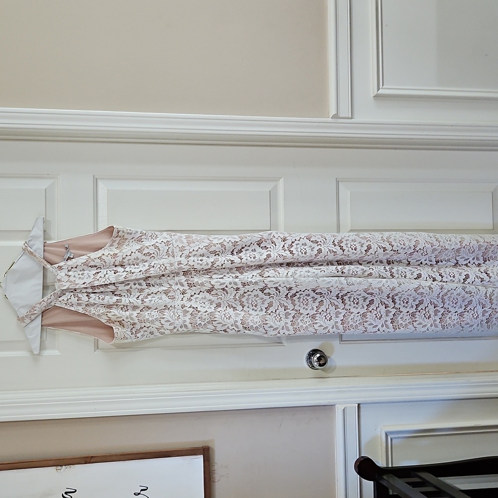 Julia Jordan White Lace Twist Tie Wide Leg Jumpsuit - Picture 3 of 7
